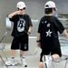 Kid's Clothing 2024 new summer children's short-sleeved shorts suits for boys with letter printing casual sports round neck two-piece suit_viptrois.com