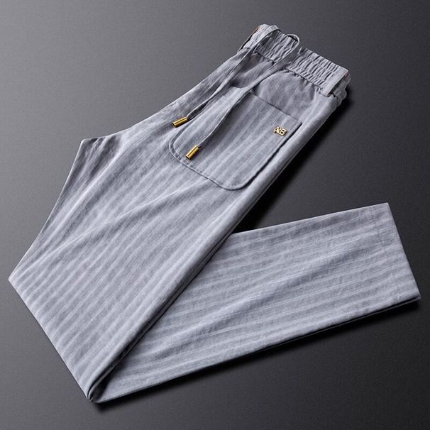 Luxury Men's Casual Pants Thin Loose Straight Leg Summer Sports Versatile Linen_viptrois.com