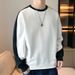 "Men's Slim Fit Round Neck Pullover Sweatshirt – Lightweight Polyester Casual Top For Streetwear & Daily Comfort (Beige/White/Light Gray, M-4XL)"_viptrois.com