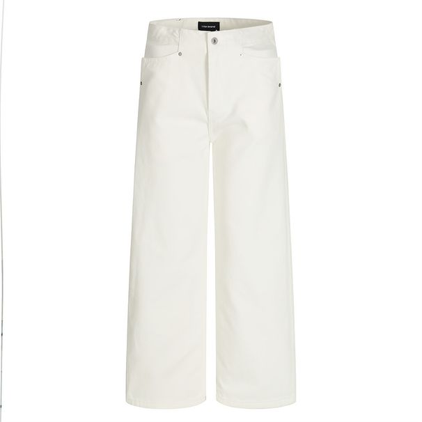 Solid Color Straight-Leg Jeans Men's Unique Pocket Loose Casual Pants American High Street Vibe Trendy Simple Versatile_viptrois.com
