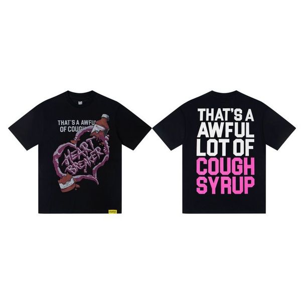 Graphic Letter Print Short Sleeve T Shirt Men Loose Crew Neck Casual Tee Hip Hop Streetwear Black Cotton Top Front Back Double Sided Printed T-shirt_viptrois.com