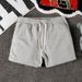 Summer Men's Running Training Shorts Thin Solid Color Casual Sports Pants Trendy American Squat Shorts_viptrois.com