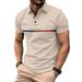 Men's Stripe Print Polo Shirt - Breathable Short Sleeve Casual Top With Button Collar, Lightweight & Comfortable For Summer_viptrois.com
