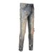 Men's Clothing European And American Street Fashion Graffiti Ripped Jeans Men's Slim Fit Paint Splashed Foot Cross Border Stretch Men's Pants 6556_viptrois.com