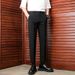 Men's Slim Straight Business Suit Trousers Advanced Drape Anti-Wrinkle Non-Iron Casual Bottoms_viptrois.com