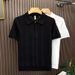 Men's Clothing Summer Men's Shirt Casual Versatile Turn Down Collar Short Sleeve Slim Fit Trendy Fashionable Half Zip Sweater_viptrois.com