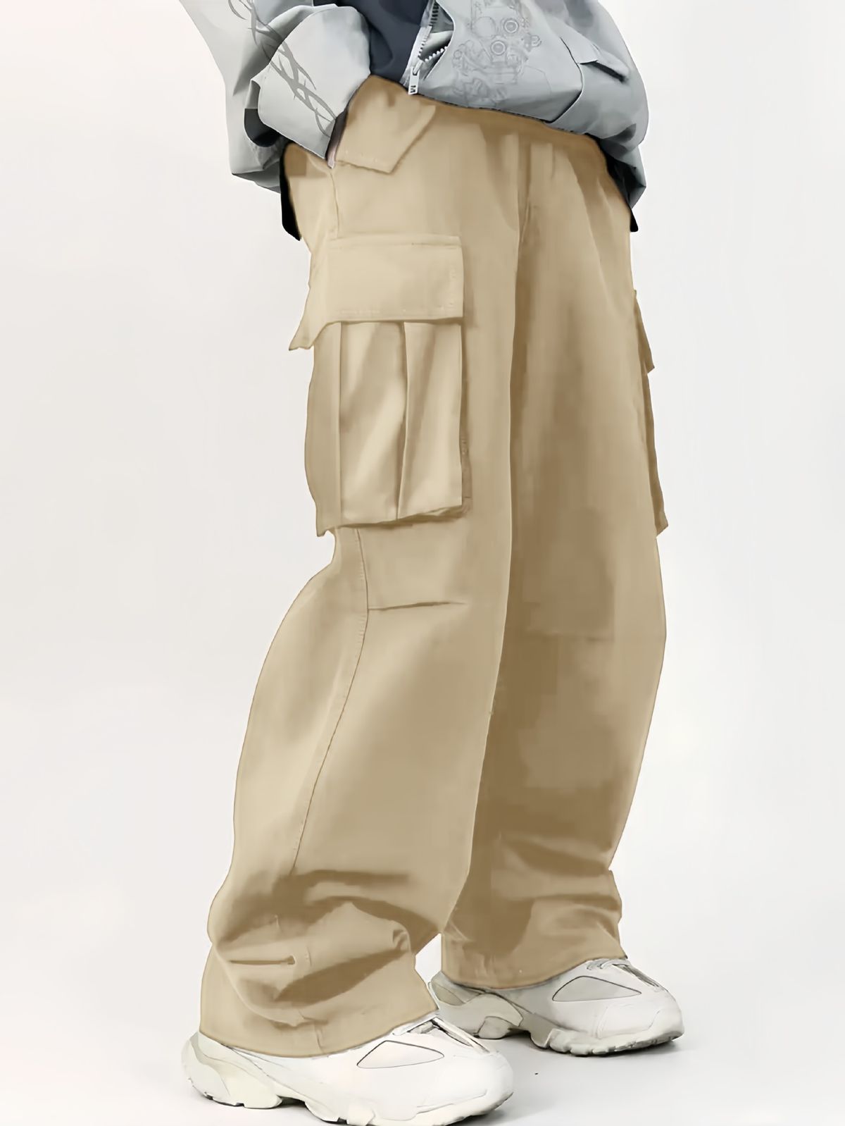 Men's Clothing New Three Dimensional Pocket Overalls Trendy Functional Lace Up Loose Casual Pants For Men Loose Hot Selling_viptrois.com