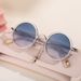 New Fashion Round Frame Sunglasses For Women Personality Outdoor Street Shooting Sunglasses For Women_viptrois.com