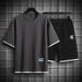 Men's Clothing Sports Shorts Full Print Simple Casual Versatile Two Piece Suit_viptrois.com