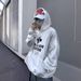 Men's Clothing Korean Version Of The Cross Print Washed Old Casual Loose Hooded Pullover Sweater Men's Vibe Style_viptrois.com