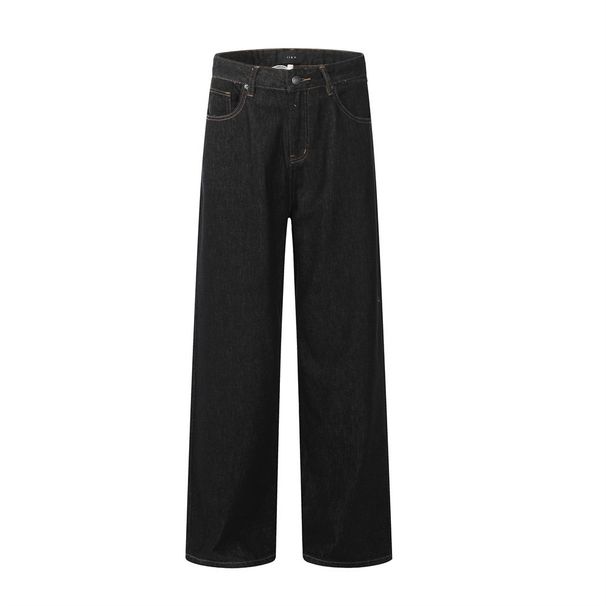 American High Street Original Color Denim Straight Long Men's Cleanfit Trendy Loose Basic Versatile Casual Pants_viptrois.com