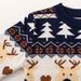 Soft Knit Christmas Cartoon Sweater For Kids - Cozy Round Neck Pullover With Fun Animal & Letter Patterns (2Y-6Y, Red/Navy)_viptrois.com