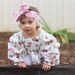 Kid's Clothing Children's Floral Round Neck Waist Top_viptrois.com