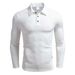 Pulse Foreign Trade Europe And America INS Cross-Border New Men's Long Sleeve Solid Color Polo Turn-Down Collar Casual_viptrois.com