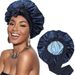 Hijab & Turban Elastic Double Layer Women's Satin Sleeping Cap With Wide Brim Large Beauty Hair Care Cap Double Sided Wearable Ribbon Round Hat_viptrois.com