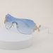 Y2k Millennium Style All In One Windproof Sunglasses For Women Fashionable Large Curve Diamond Frameless Sunglasses For Women_viptrois.com