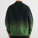 Men's Ombre Knit Sweater - Semi-Turtle Neck, Loose Fit, Stretch Polyester Blend (Army Green/Blue Gray/Beige/Dark Green/China Red)_viptrois.com