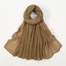 Women's Scarves New Solid Color Simple Silver Silk Wrinkled Long Scarf Elegant Ladies Retro Ethnic Headscarf Fashion Plain All Match Scarf_viptrois.com
