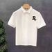 Men's Clothing Short Sleeved Polo Shirt Trendy Printed Letters Lapel Casual T Shirt_viptrois.com