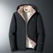 Men's Fleece-Lined Winter Coat – Heavyweight Polyester Shell With Detachable Hood (M-8XL, Business-Casual Versatility, Extended Sizing)_viptrois.com