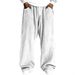 Men's Casual Corduroy Pants Straight Fit Comfortable Elastic Waistband Solid Color Trousers For Autumn Winter_viptrois.com