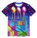 Men's Clothing Men's Wear Rainbow Checkered Neon Graffiti 3d Pure Cotton Full Print Direct Injection Hip Hop Skin Friendly Short Sleeved Pullover T_viptrois.com