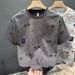 Personalized Fashion Printed Design Top Summer New Trend Casual Versatile Short-sleeved Niche Crew Neck Men's Trendy T-shirt_viptrois.com