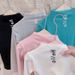 Kid's Clothing girls' bottoming shirts for babies, half high collar, solid color letters, internet celebrity T-shirt tops_viptrois.com