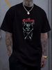 Sullen Men's Hellraiser Short Sleeve T-shirt Tattoo Style Wolf Skull Reaper Tee Stretched Stylish Versatile Graphic Top For Everyday Wear Soft_viptrois.com