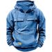 Autumn Winter New Men's Hooded Solid Color Youth Sports Multi Pocket Patch Leather Hoodie Jacket For Men_viptrois.com
