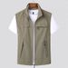 Tactical Utility Vest For Men – Multi-Pocket Workwear Jacket With Stand Collar & Zippered Storage (M-5XL, Black/Khaki/Army Green/Navy)_viptrois.com
