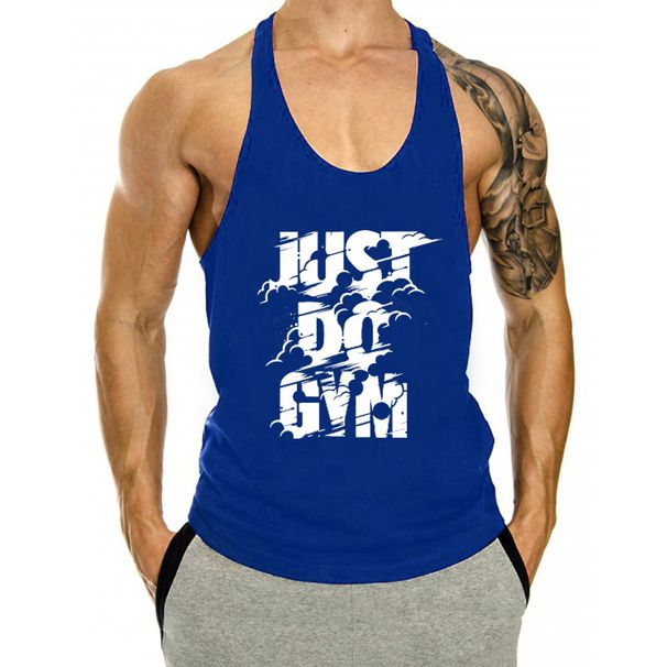 Men's Clothing Sports Exercise Leisure Print Quick Dry Breathable Slit Fitness Vest_viptrois.com