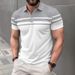 Men's Clothing Men's Summer New Casual Versatile Gradient Short Sleeved Button Lapel Polo Shirt_viptrois.com
