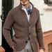 Spring Autumn 2025 Fashion Knitwear Cardigan Men Lapel Pure Color Single-Breasted Long Sleeve Slim Sweater S-4XL_viptrois.com