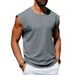 Men's Summer New Style Sleeveless T-shirt For Teenagers - Casual Loose Pure Color Lightweight Blazer-style T-shirt For Men_viptrois.com