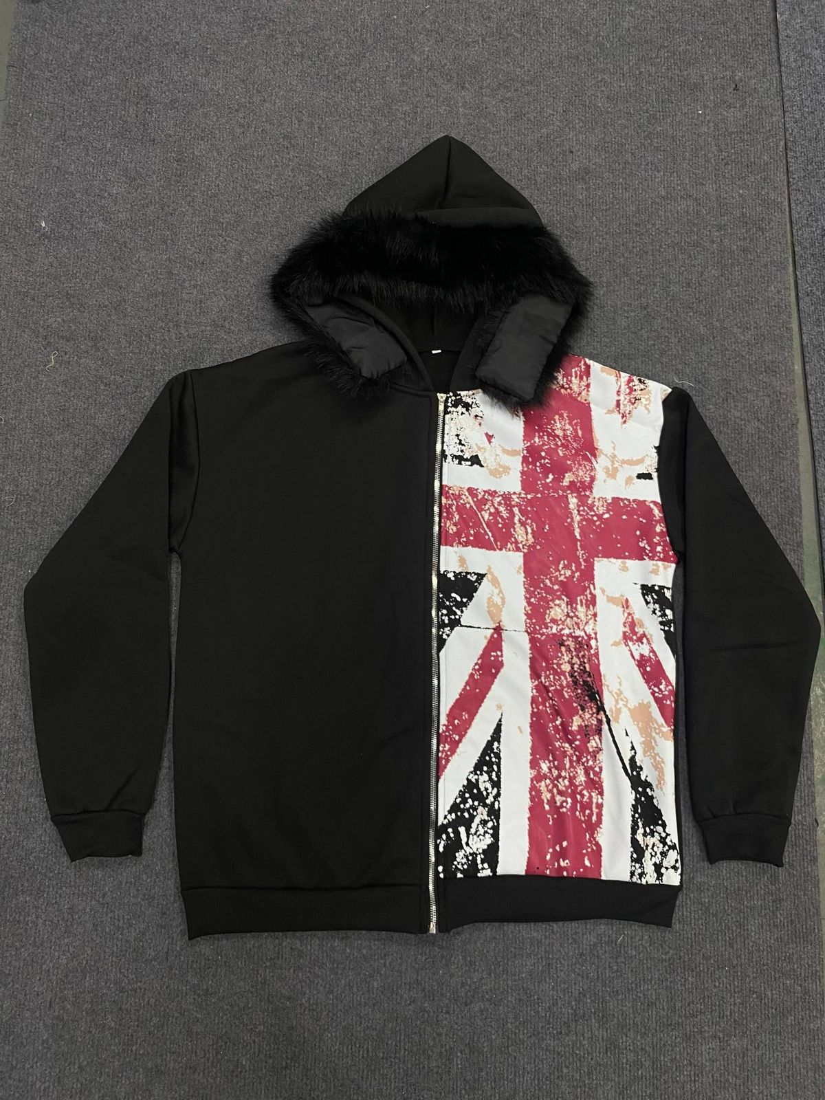 Y2K Retro Streetwear Hoodie With Faux Fur Collar & Digital Print - Oversized Pullover Sweatshirt For Men & Women, Unisex Fashion For Urban Style_viptrois.com