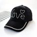 Hat women's baseball cap spring and summer Korean style fashion mercerized rhinestone sun hat duckbill cap trendy LOVE love_viptrois.com