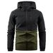 Men's Clothing Casual Colorblock Hooded Jacket Windproof Jacket Coat_viptrois.com