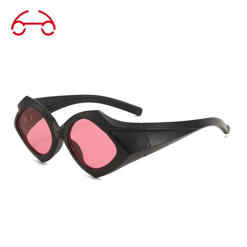 Two Circles New Polygonal Geometric Sunglasses Personality Hip Hop Contrast Color Sunglasses T1156_viptrois.com