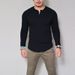 2025 European And American Men's Round-neck Cotton Pure-color Buttoned Long-sleeved T-shirt_viptrois.com