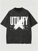 Brush X Utility Heavyweight Washed Graphic T-Shirt Men's Oversized Streetwear Tee_viptrois.com