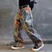 Illusion Paint High-version Graffiti Jeans Men's Original Straight-leg Pants Unique Chic Wide-leg Pants New_viptrois.com