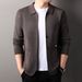 Pulse Cross-Border Hot-Selling Men's Autumn Knitted Cardigan Middle-Aged Korean Version Slim Fit Sweater Jacket Turn-Down_viptrois.com