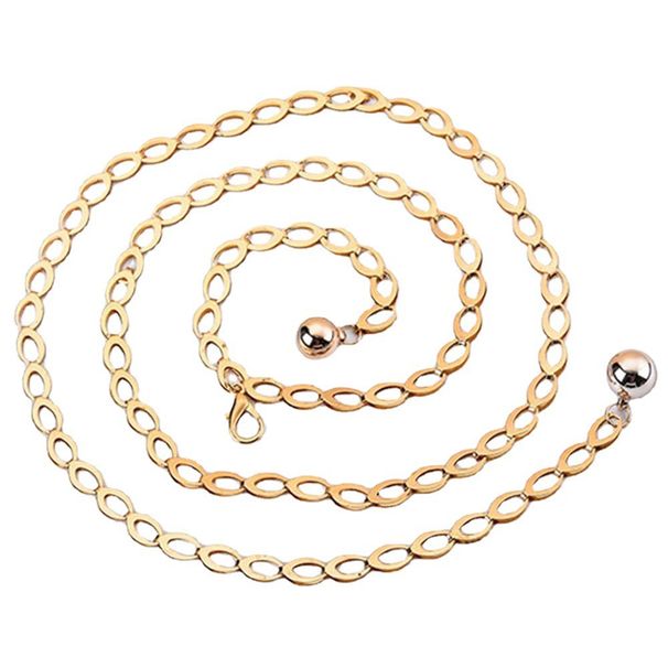 Minimalist New Metal Geometric For Women Versatile Double Layer Body Chain Slimming Waist Skirt Belt_viptrois.com