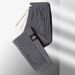 Men's Clothing Thin Ice Silk Casual Pants Pleated Trend Advanced Drape Loose Straight Sports Pants_viptrois.com