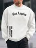 Men's Loose Casual Fashion Classic Los Angeles Letter Pattern Printed Round Neck Long Sleeved Sportswear For Autumn And Winter_viptrois.com
