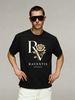 Men's 100% Cotton RV Golden Rose Print Tee, RAVENTIS PRAGUE Luxury Casual Round Neck European Vintage Short Sleeve T-shirt_viptrois.com