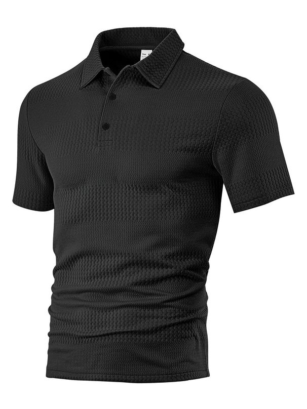 New Summer Loose Casual Polo Shirt With Jacquard Fabric For Men_viptrois.com