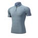 Men's Clothing Short Sleeved Sports T Shirt Men's Half Zip Stand Up Collar Quick Drying Running Clothes Fitness Clothes Tops_viptrois.com