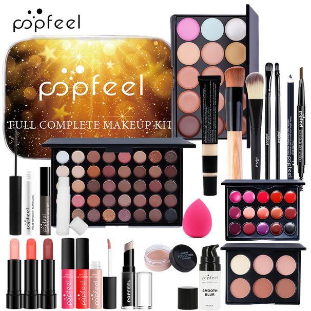 Sets Eye Shadow Foundation Lipstick Beginner Cosmetics Full Set Combination Novice Light Makeup Gift Box_viptrois.com
